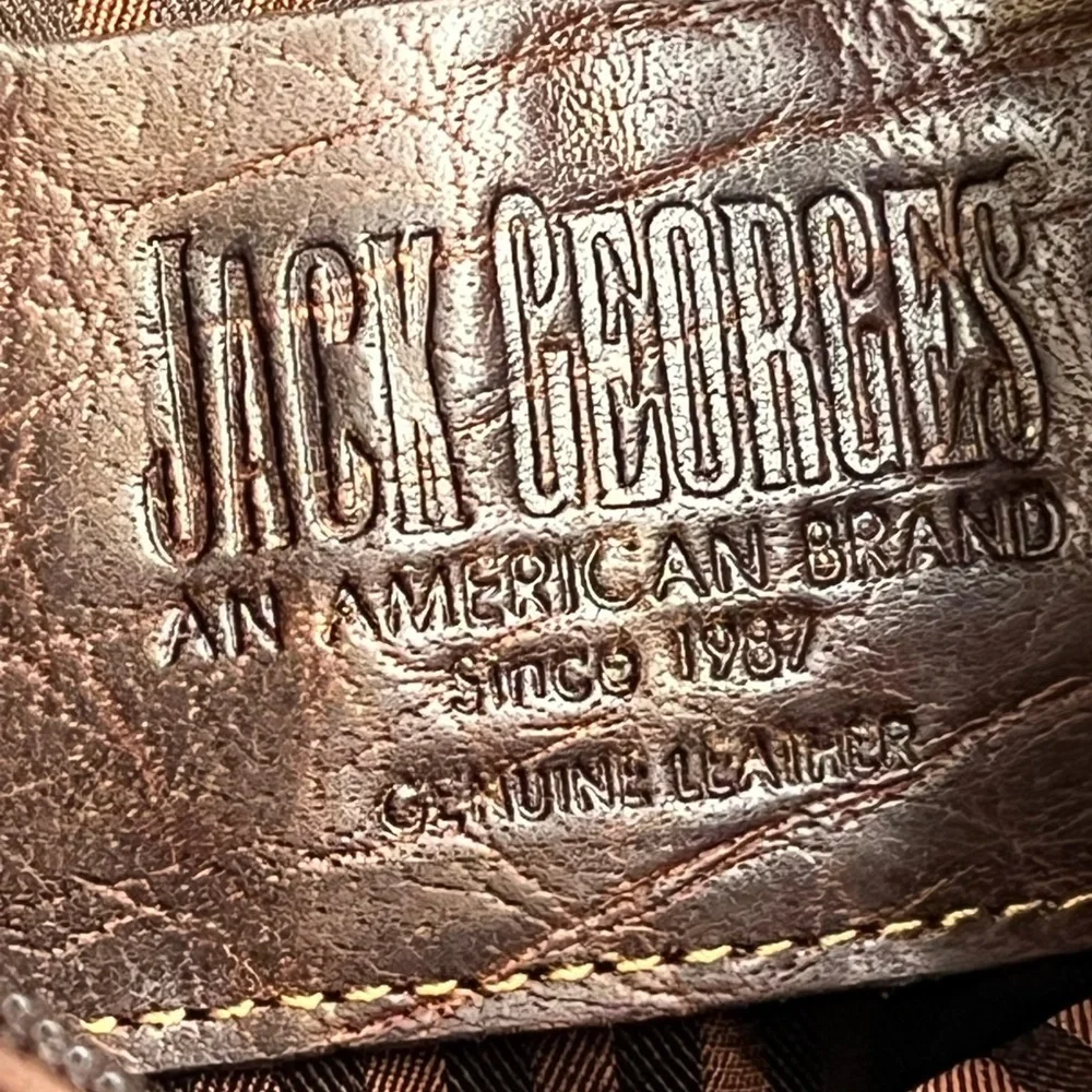 JACK  GEORGES  hand~stained Buffalo leather unisex messenger Bag